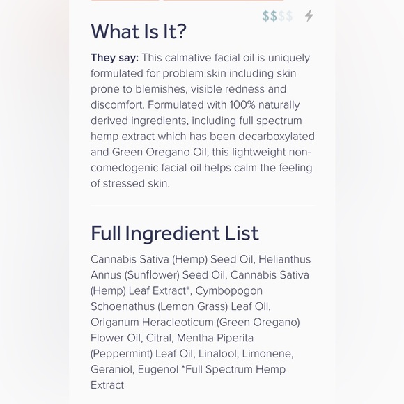 Cannalogica Skincare Cannalogica Facial Hydration Oil Full Size Oz